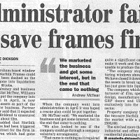 Administrator fails to save frames firm