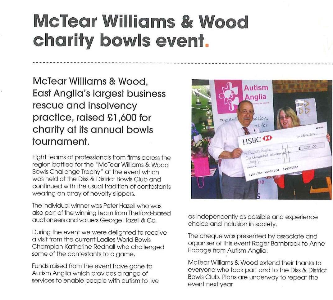 McTear Williams & Wood charity bowls event